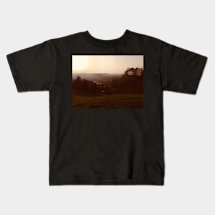 Lenzburg Castle at Sunset Kids T-Shirt